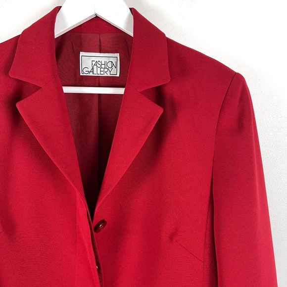 Vintage Red Lined Boxy Fit Blazer Size 10 - Picture 3 of 10